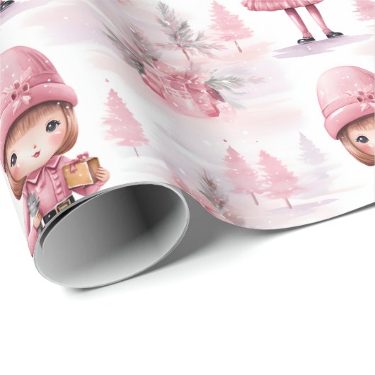 Niedliches Nutcracker Weihnachtsmuster Geschenkpapier (Rolleneckpunkt)