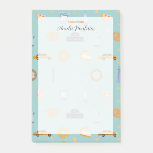 Niedliches NYC-Muster, grün individuelle Name Post-it Klebezettel