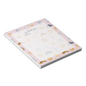 Niedliches NYC-Muster, rosa individuelle Name Notizblock (angewinkelt)