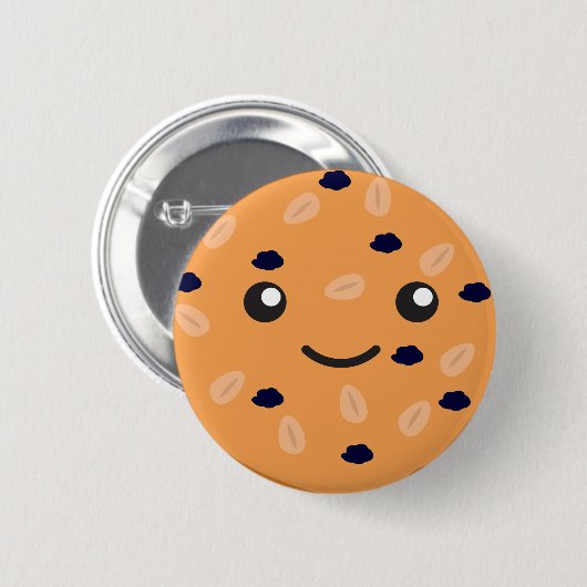 Niedliches Oatmehl Raisin Cookie Button (Vorne & Hinten)