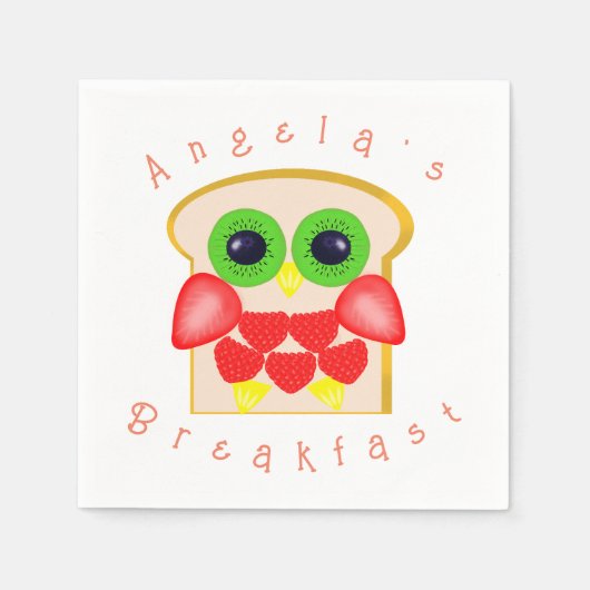 Niedliches Obst Frühstück Serviette (Vorderseite)