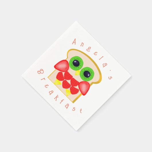 Niedliches Obst Frühstück Serviette (Ecke)