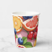 Niedliches Obst Themenpapier Pappbecher (Links)