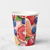 Niedliches Obst Themenpapier Pappbecher (Rechts)