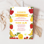 niedliches Obstthema Kindergeburtstag Einladung
