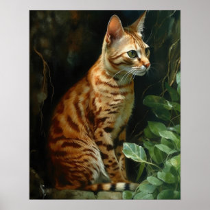Niedliches Ocicat Cat Art Print Poster