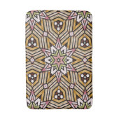 Niedliches Ockergelb-braun-rosa Mosaikmuster Badematte (Vorderseite Vertikal)