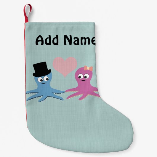 Niedliches Octopus Couple Kleiner Weihnachtsstrumpf (Vorderseite)