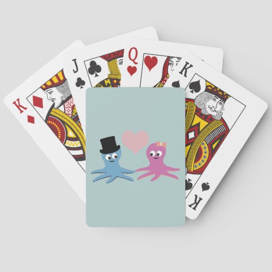 Niedliches Octopus Couple Spielkarten (Rückseite)