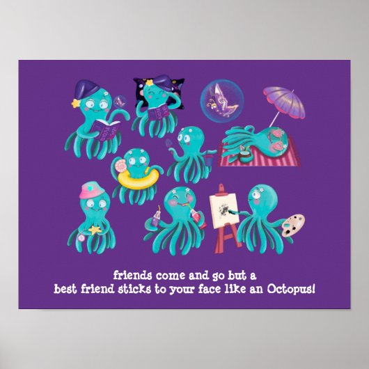 Niedliches OCTOPUS Freundschaftsgeschenk - BESTE F Poster (Vorne)