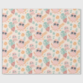 Niedliches Octopus Wrapping Paper Geschenkpapier (Flach)