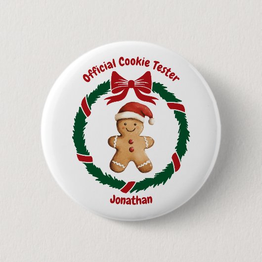 Niedliches Offizielles Cookie Tester Weihnachten Button (Vorderseite)