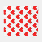 Niedliches Offset Red Heart Muster Fleecedecke (Vorderseite (Horizontal))