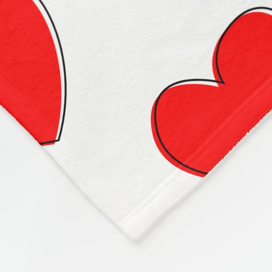 Niedliches Offset Red Heart Muster Fleecedecke (Ecke)