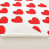 Niedliches Offset Red Heart Muster Sherpadecke (3/4)
