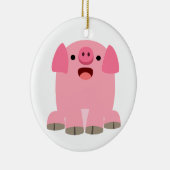 Niedliches Oinking Cartoon Schweinefleisch Keramikornament (Rechts)