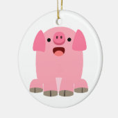 Niedliches Oinking Cartoon Schweinefleisch Keramikornament (Links)