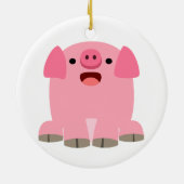Niedliches Oinking Cartoon Schweinefleisch Keramikornament (Hinten)