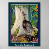 Niedliches Okapi Rettete den Regenwald Poster (Vorne)