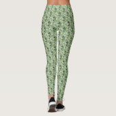 Niedliches Olive Green Floral Muster Stilvolle Fra Leggings (Rückseite)