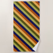 Niedliches Olive Sage Navy Streifen Badetuch (Vorderseite)