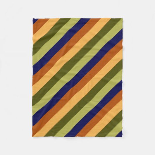 Niedliches Olive Sage Navy Streifen Kleines Fleece (Vorderseite)