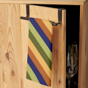 Niedliches Olive Sage Navy Streifen Küchentuch