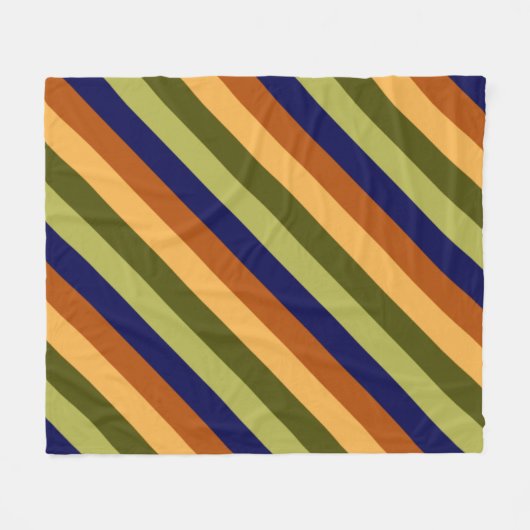 Niedliches Olive Sage Navy Stripes Medium Fleece B (Vorderseite (Horizontal))