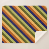 Niedliches Olive Sage Navy Stripes Medium Sherpa B Sherpadecke (Vorderseite (Horizontal))