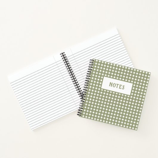 Niedliches Olive- und White-Kariert-Everyday-Noteb Notizblock (Innenseite)