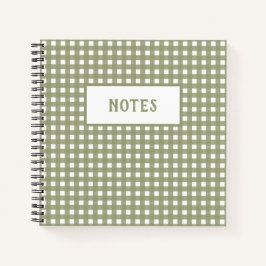 Niedliches Olive- und White-Kariert-Everyday-Noteb Notizblock