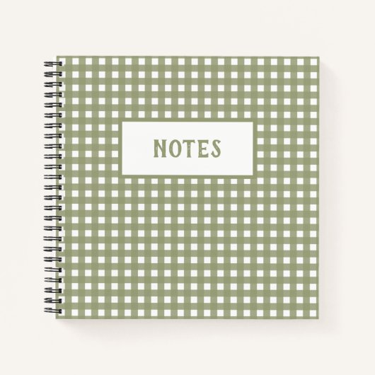Niedliches Olive- und White-Kariert-Everyday-Noteb Notizblock (Vorderseite)