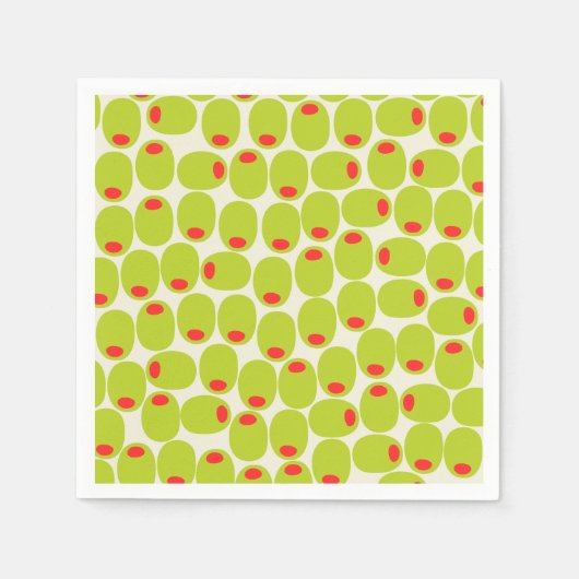 Niedliches Olivenpapier Napkins Serviette (Vorderseite)