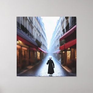 Niedliches Oma in Paris Print Leinwanddruck