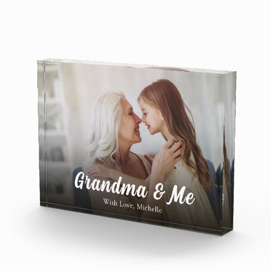 Niedliches Oma Script Personalisiert Fotoblock (Rechts)