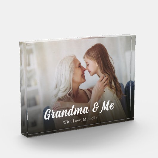 Niedliches Oma Script Personalisiert Fotoblock (Links)