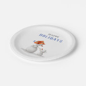 Niedliches Oma Snowman Weihnachts-Party Pappteller (Schrägansicht)