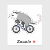 Niedliches Opossum auf einem Fahrrad Aufkleber (Blatt)