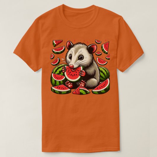 Niedliches opossum Eating Watermelon Frucht Sommer T-Shirt (Design vorne)