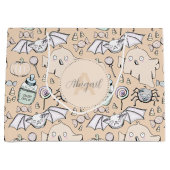 Niedliches Orange Baby Halloween Pumpkins, Flederm Große Geschenktüte (Vorderseite)