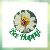 Niedliches Orange & Black Bee auf Daisy Circle Des Fensteraufkleber (Blatt 3)