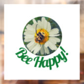 Niedliches Orange & Black Bee auf Daisy Circle Des Fensteraufkleber (Blatt 2)