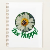 Niedliches Orange & Black Bee auf Daisy Circle Des Planer (Vorderseite)