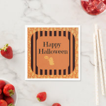 Niedliches Orange Black Ghost Happy Halloween Part