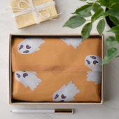 Niedliches Orange & Black Spooky Ghost Halloween Seidenpapier (Geschenk)