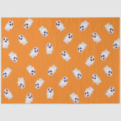 Niedliches Orange & Black Spooky Ghost Halloween Seidenpapier (Vorderseite)
