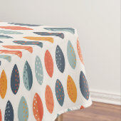 Niedliches Orange Blue Leafy Botanisches Monogramm Tischdecke (Beispiel)