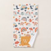 Niedliches Orange Blue Spring Rainbow Clouds Muste Badhandtuch Set (Handtuch)