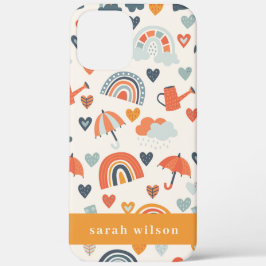 Niedliches Orange Blue Spring Rainbow Clouds Muste Case-Mate iPhone Hülle