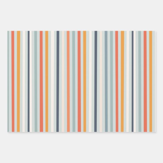 Niedliches Orange Blue Spring Rainbow Clouds Muste Geschenkpapier Set (Vorderseite 2)